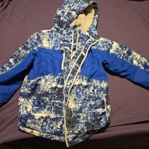 Swiss Tech Blue and White Kids Puffer Jacket